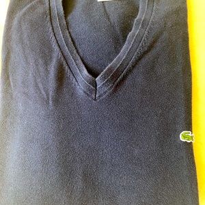 Lacoste Mens Cotton navy crew neck